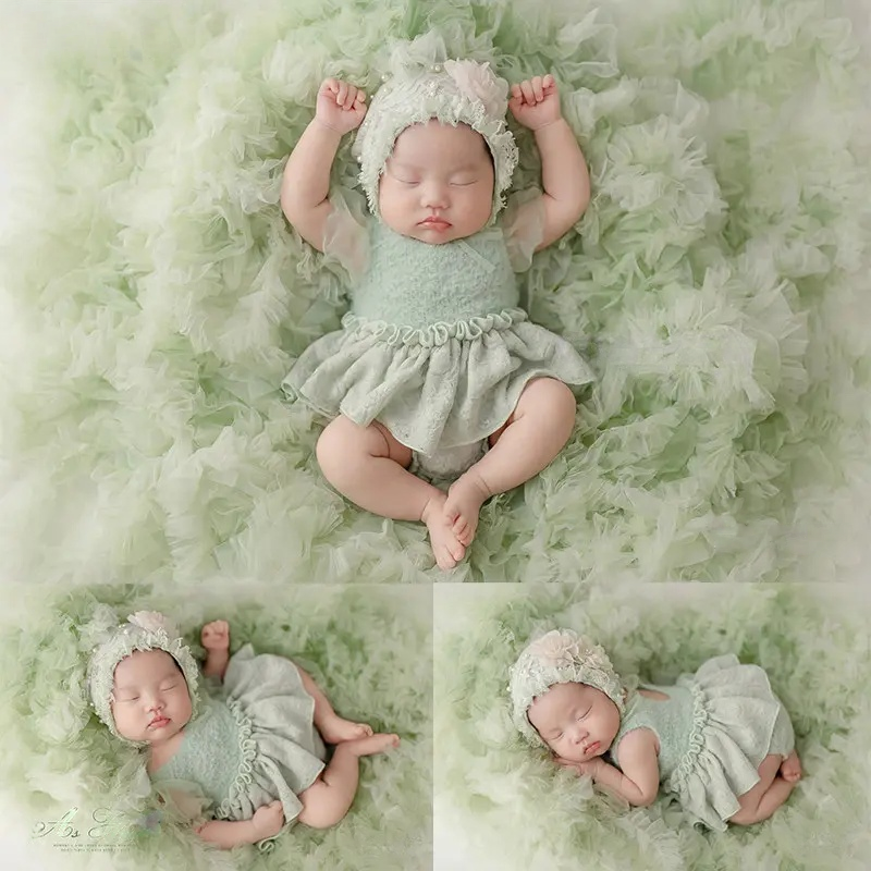 Green Lace Outfit Theme Set - Newborn Photography Props